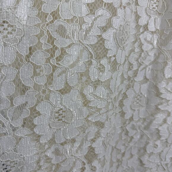 Express New Cream Floral Lace Long Puff Sleeve Top Large Castlecore Renaissance - Picture 13 of 16